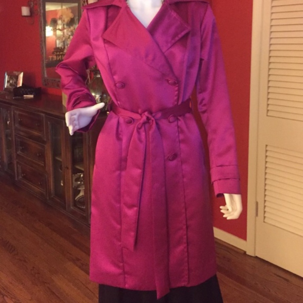 Fuchsia Chic Trench Coat