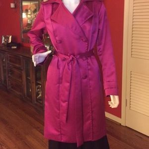 Fuchsia Chic Trench Coat