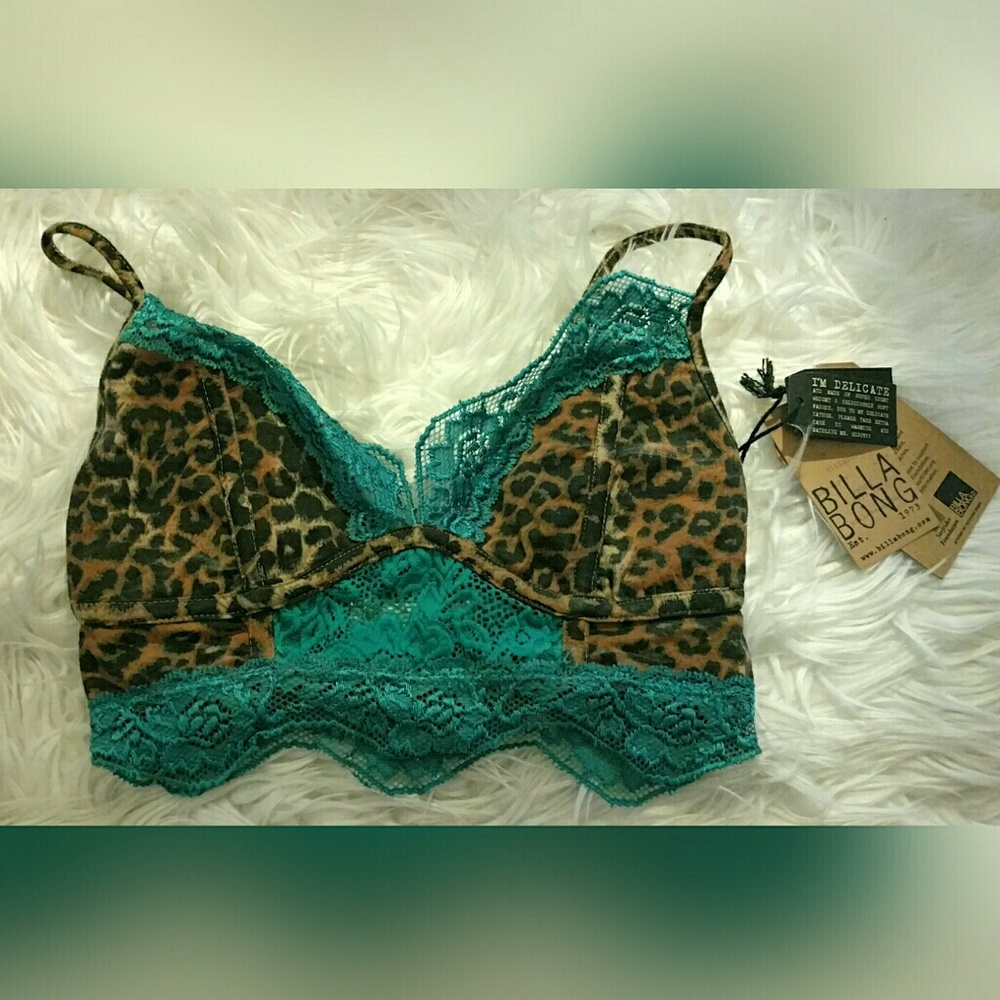 Billabong blue and leopard bralette
