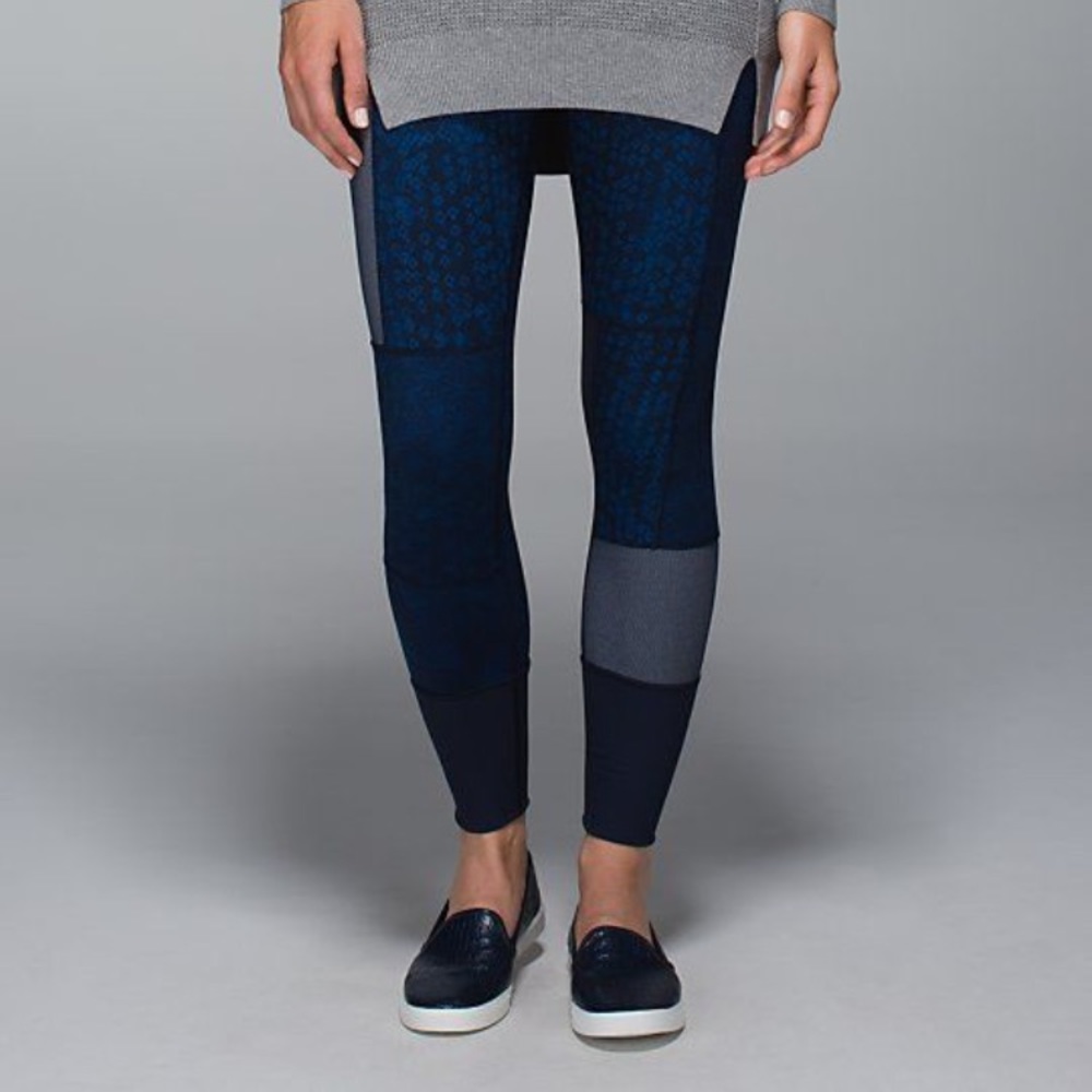 Wunder Under Blue Patchwork Sashiko Leggings