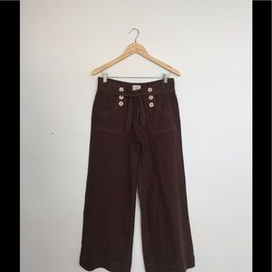 Brown Linen sailor pants