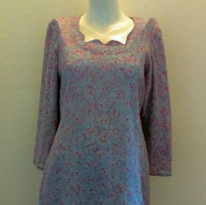 BLUE SALWAR KAMEEZ SCALLOP NECK