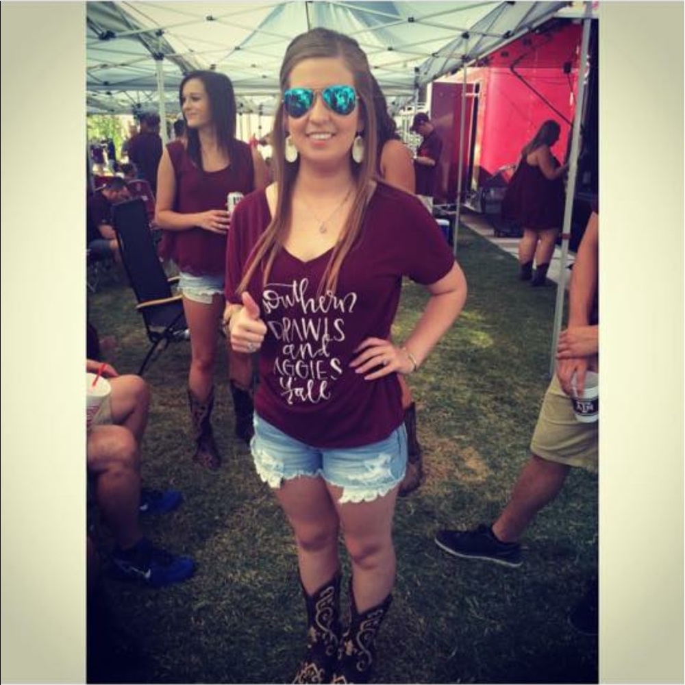 Southern Drawls and Aggies Y'all Vneck