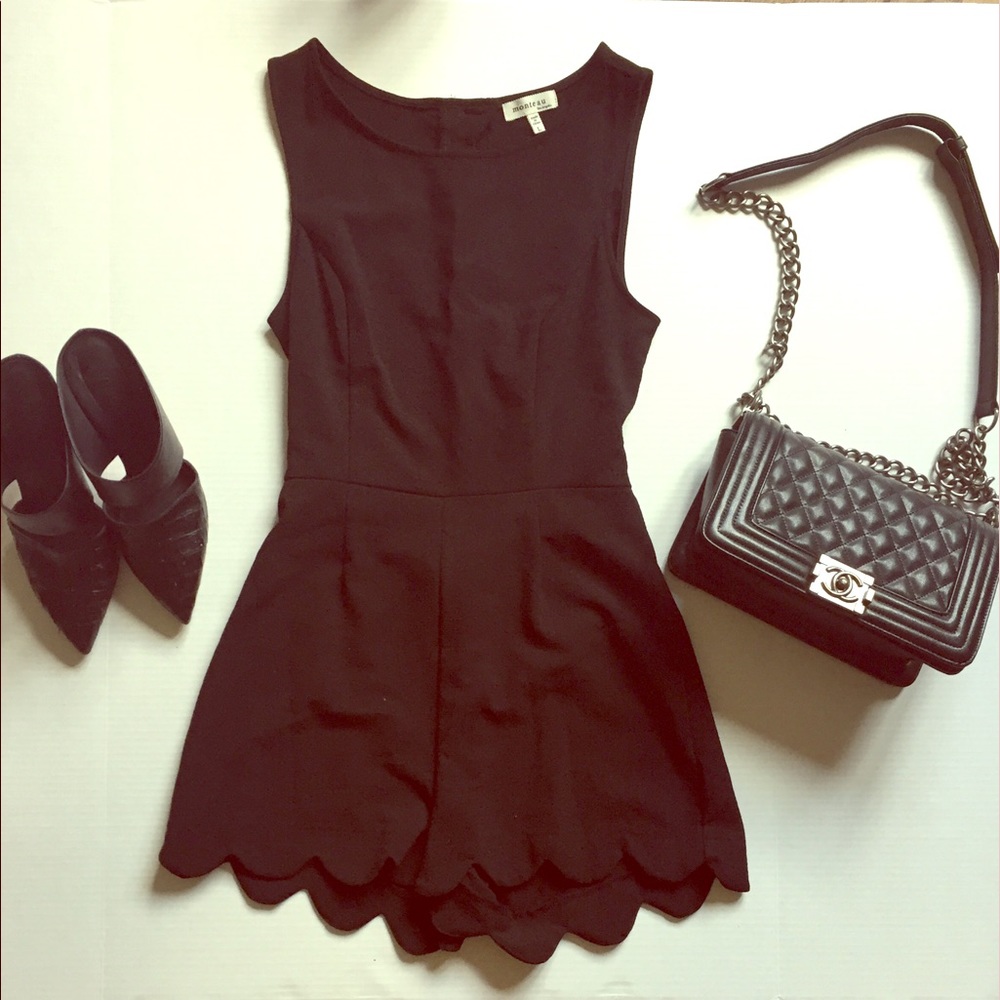 Scallop Open Back Romper