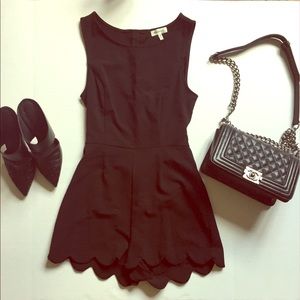 Scallop Open Back Romper