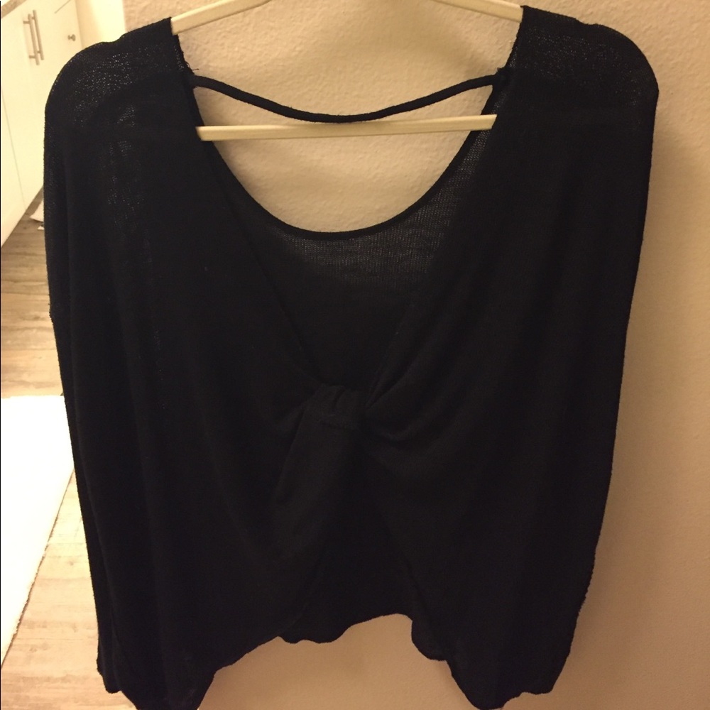 Free People Long Sleeve Backless Top