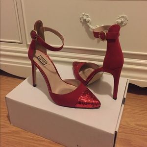 Red glittery heels