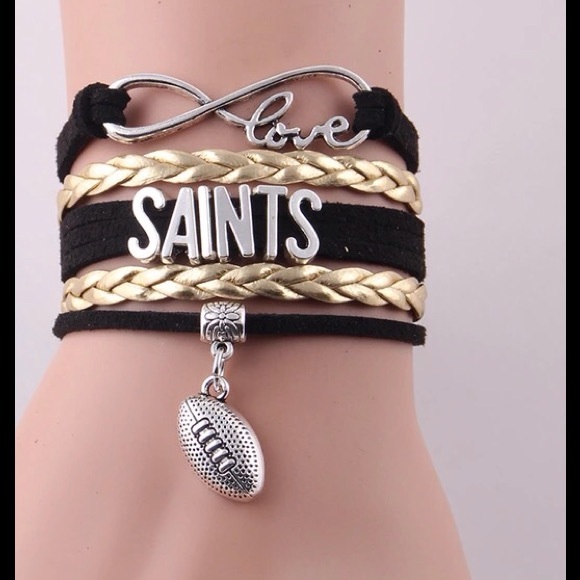 Infinity Love Saints Football Leather  Bracelet - Picture 2 of 2