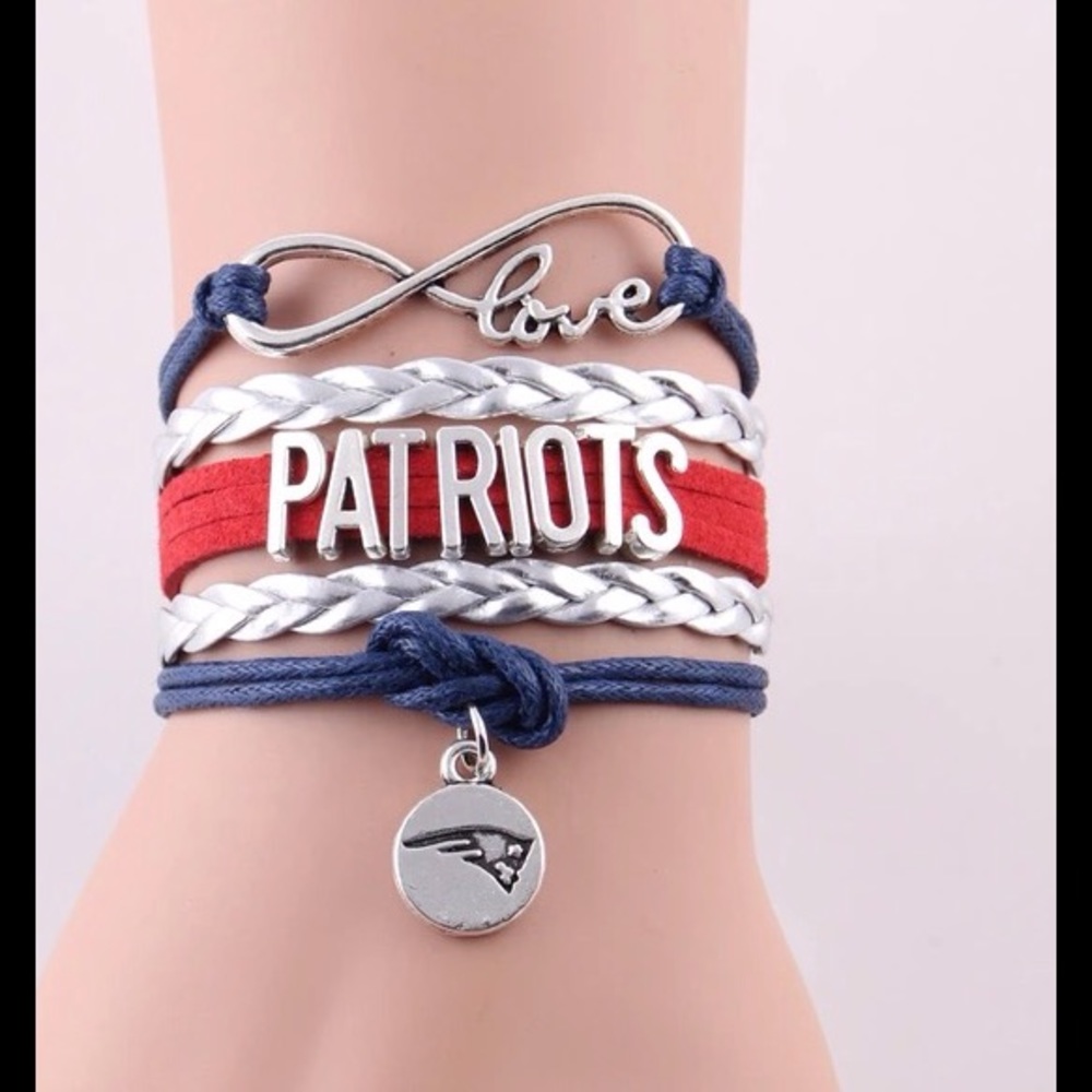Infinity Love Patriots Football Leather Bracelet