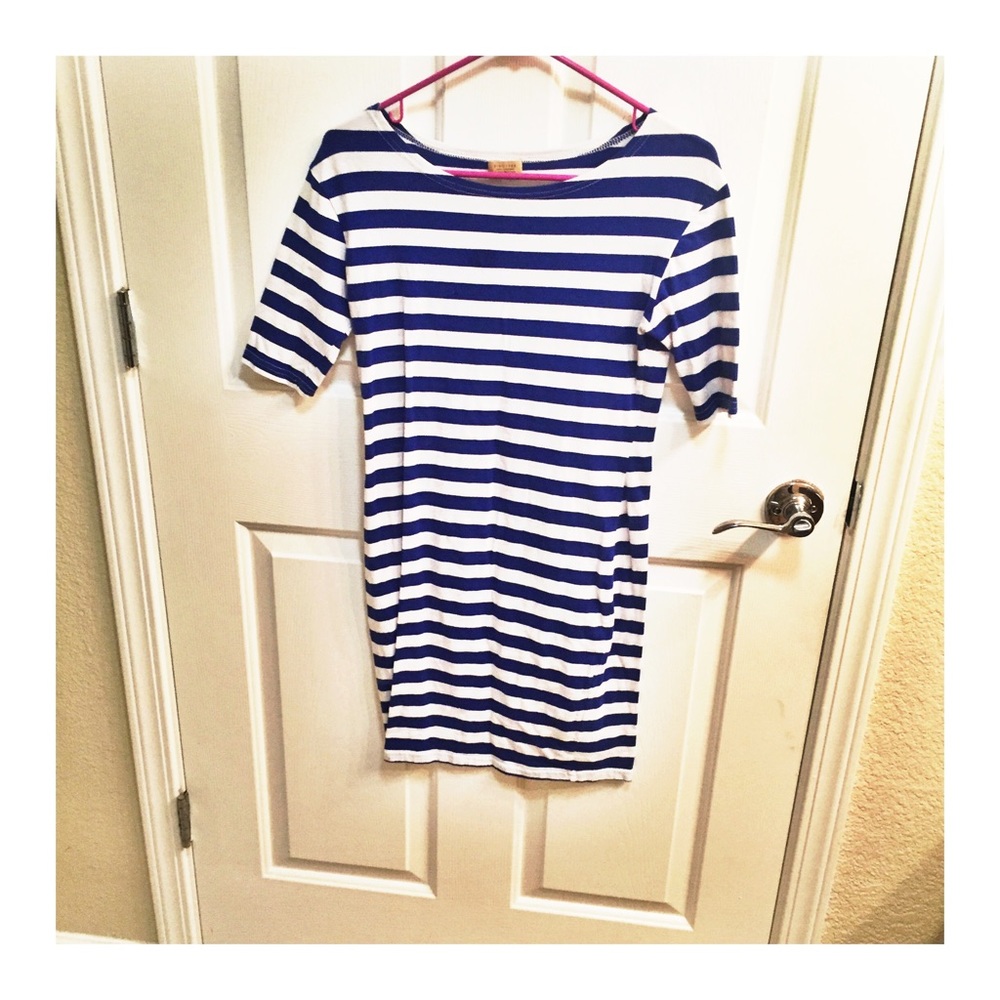 Form Fitting Stripes Tee Dress
