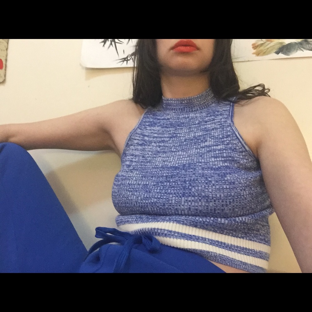Blue crop top