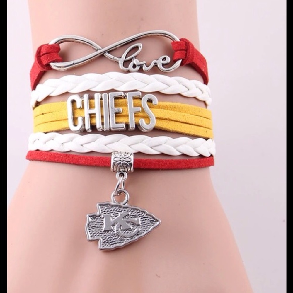 Infinity Love Chiefs Football Leather Bracelet
