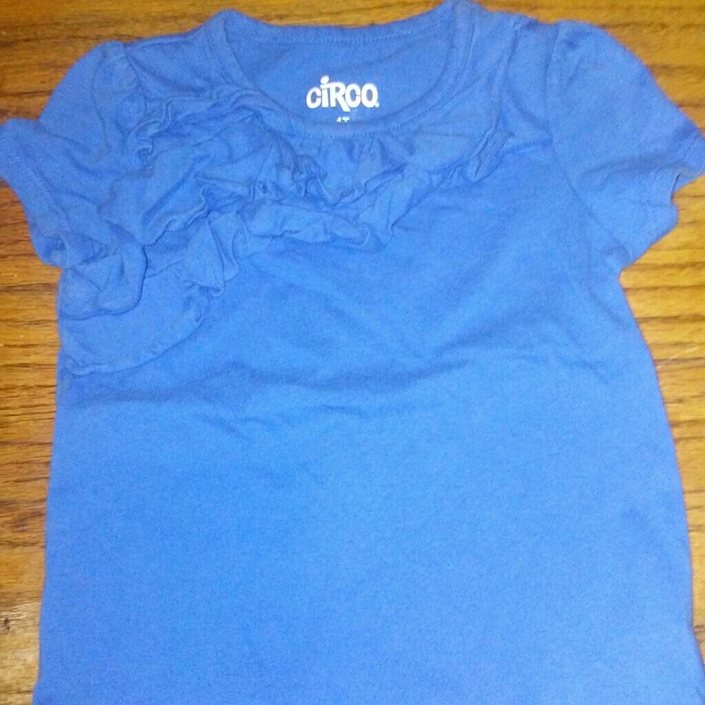 4T Blue Ruffled Shirt