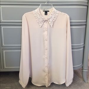 Lacy cream F21 blouse