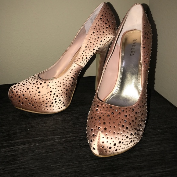 🎆BLUSH Glam Satin Swarovski studded platform heel - Picture 4 of 7
