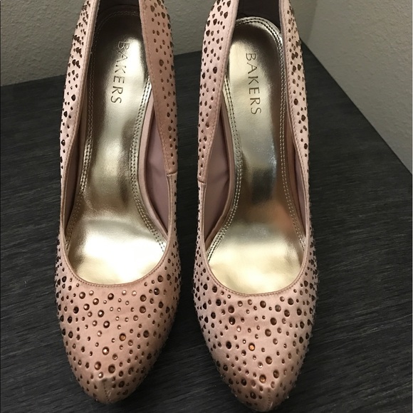 🎆BLUSH Glam Satin Swarovski studded platform heel - Picture 6 of 7