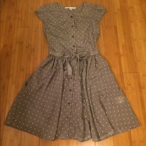 Light pink and grey polka dot dress
