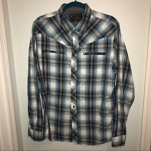 Marc Ecko plaid long sleeve button down shirt
