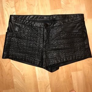 Black leather Zara shorts