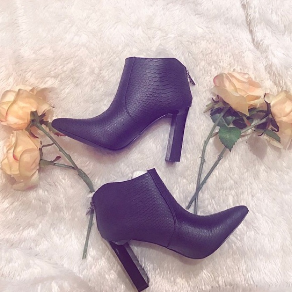 Snakeskin Ankle Booties