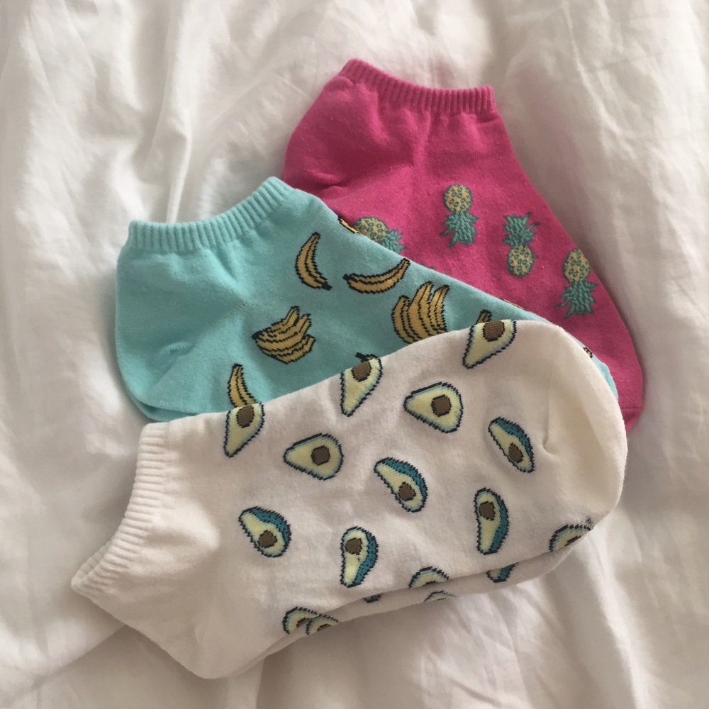 Avocado, pineapple, banana socks (3 piece)