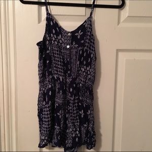 Blue Tribal Print Romper