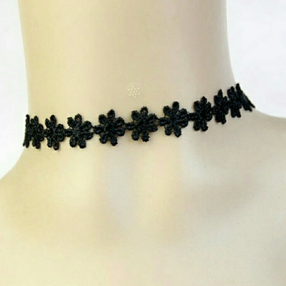 Handmade crochet black choker