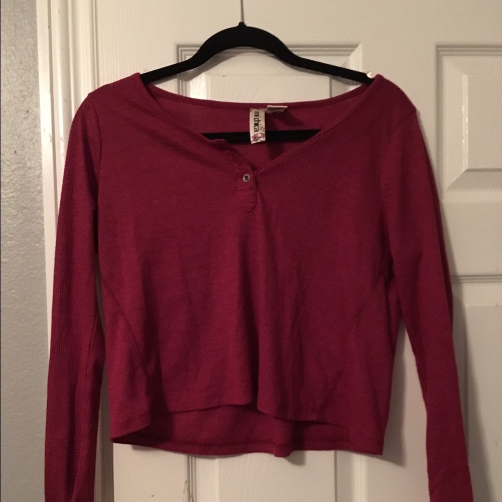 Maroon Crop Top Sweater