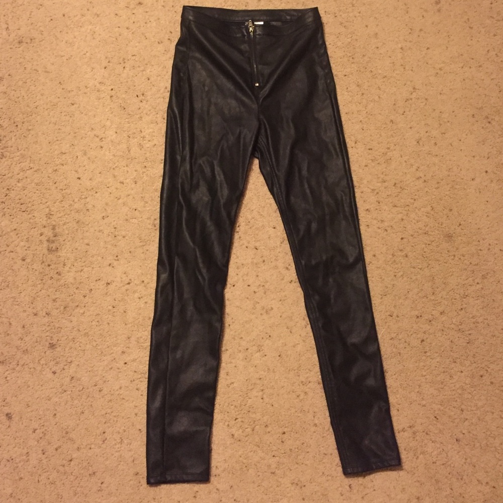Faux leather pants