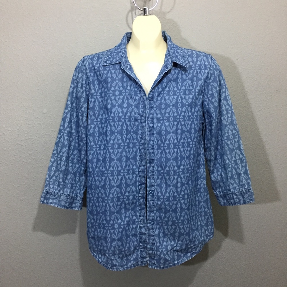 Chico's jean pattern shirt