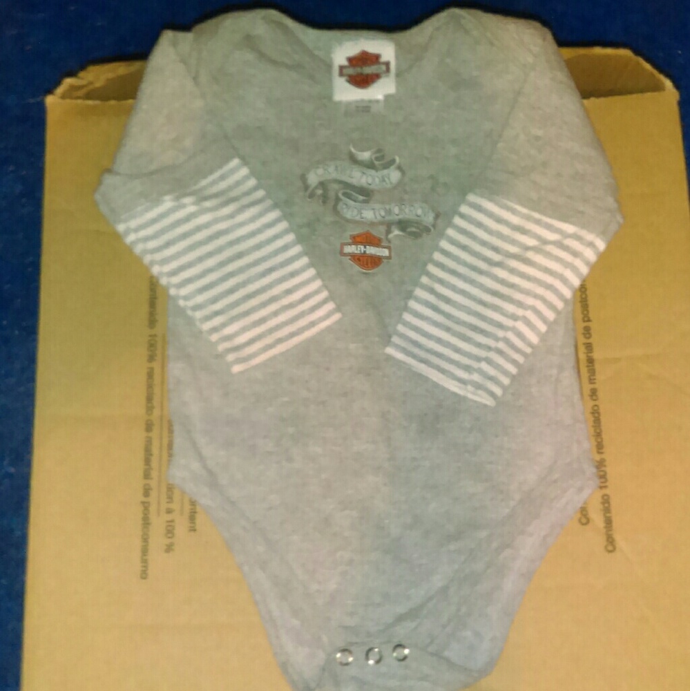 Harley davidson long sleeve onsey 18 mon boys