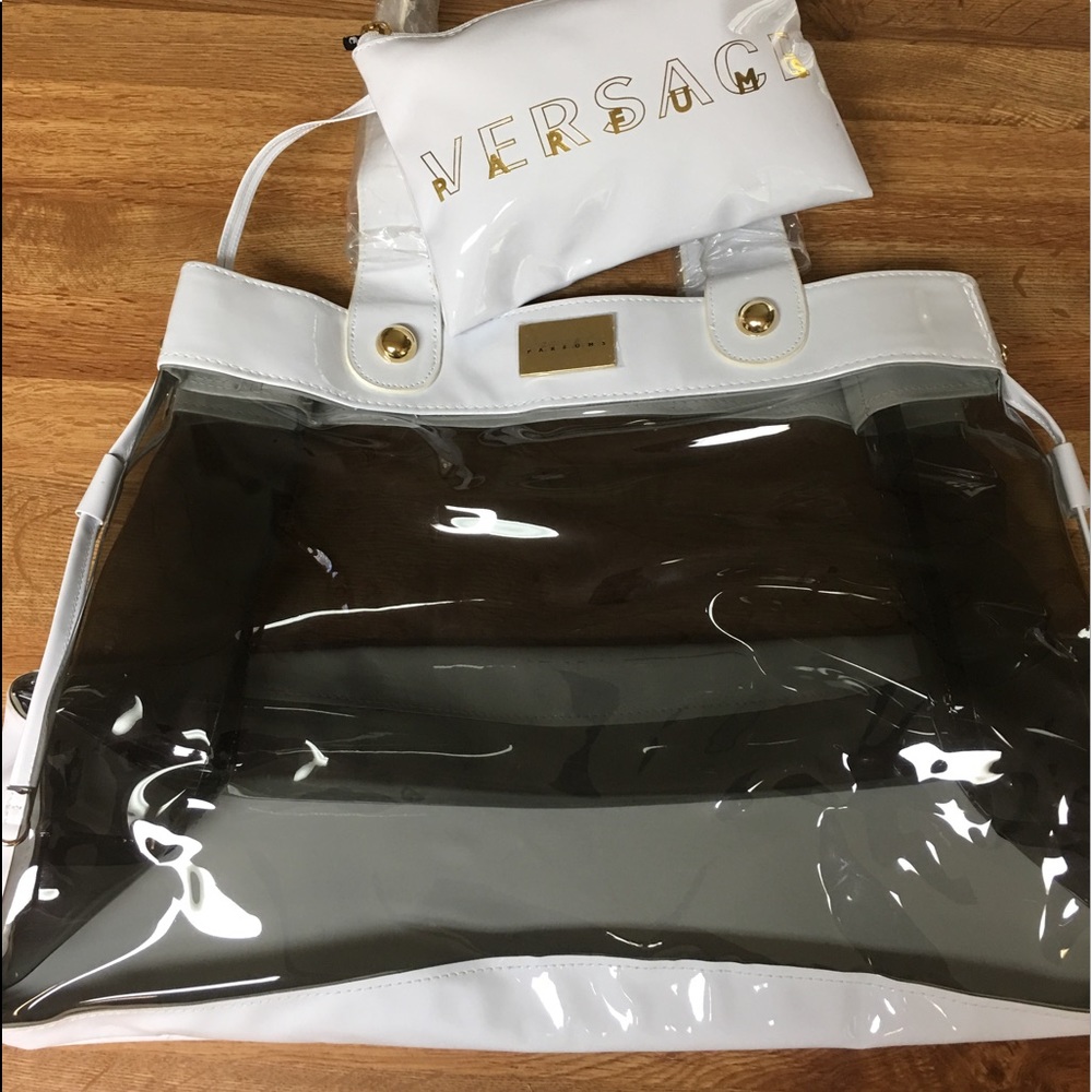 Versace Parfums Tote with cosmetic case. NWOT