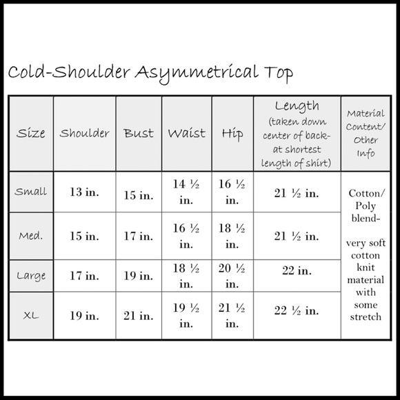 Cold Shoulder Top. (Sz. M-3X) - Picture 2 of 6