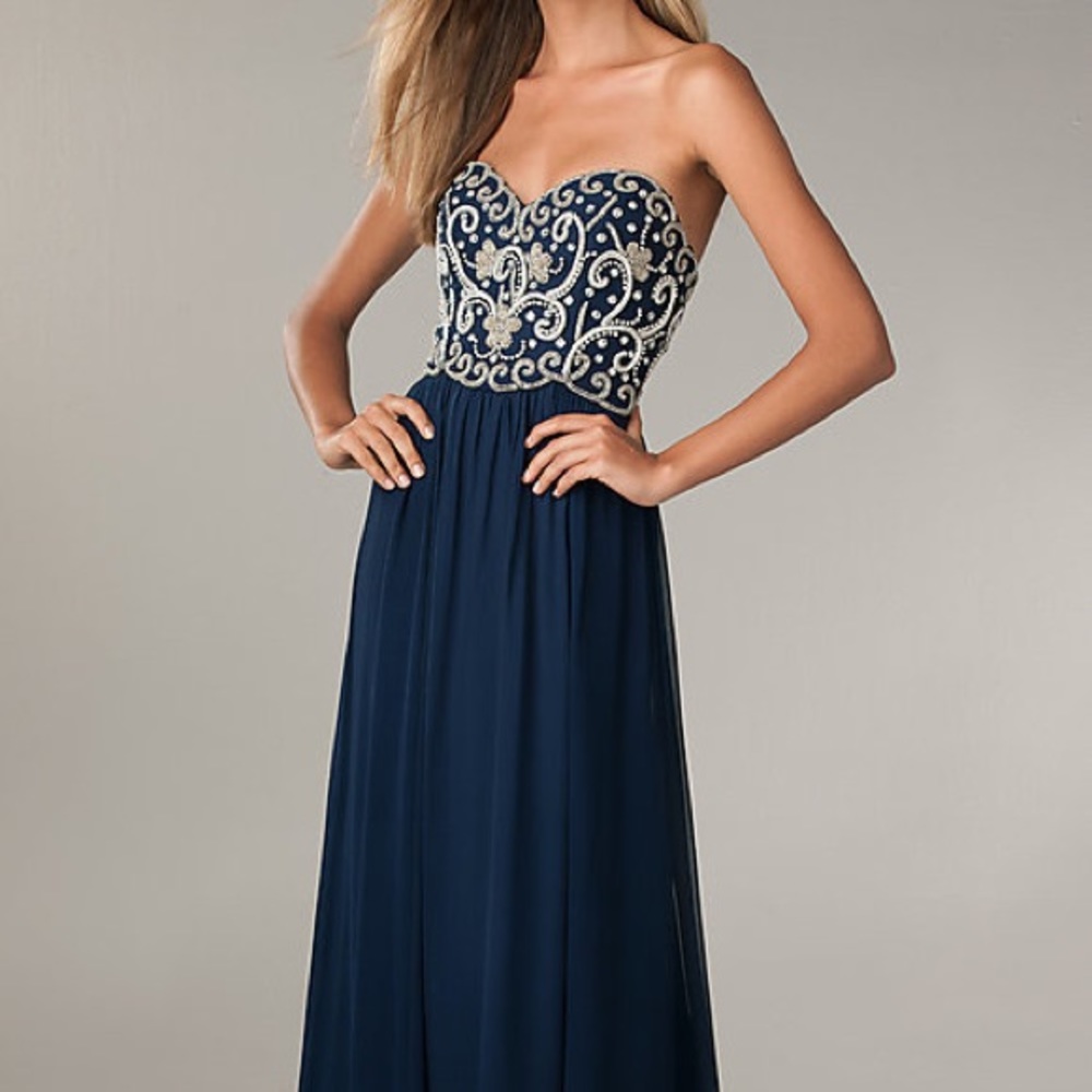 Jay Sean Beaded Bodice Prom Dress