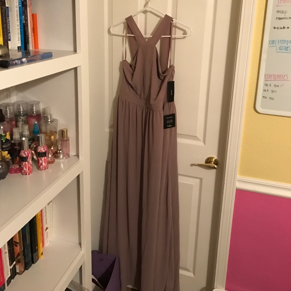 Air of Romance Taupe Prom Dress