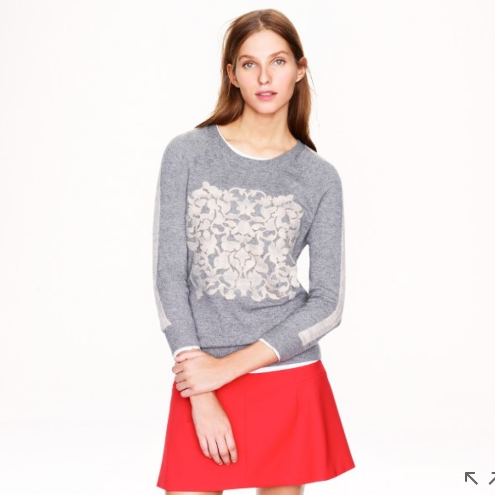 J.crew embossed floral sweater