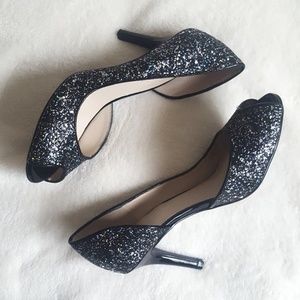 Kelly & Katie Peep Toe D'Orsay Glitter Pump