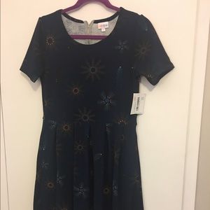 Lularoe Amelia. Medium, navy blue. New w/ tags.