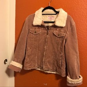 🌸 Mauve Faux Fur Lined Corduroy Jacket 🌸