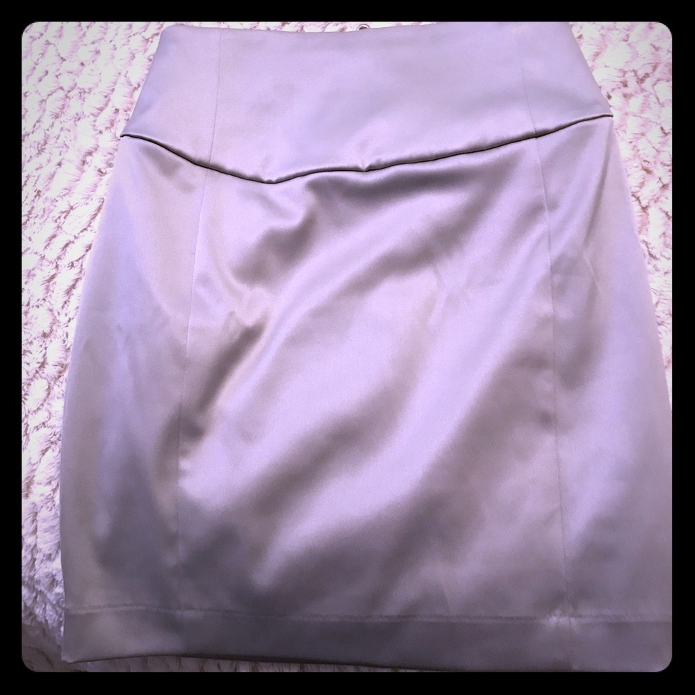 Silver colored short sexy skirt
