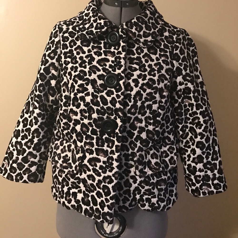 Vintage H&M leopard tapestry fabric jacket