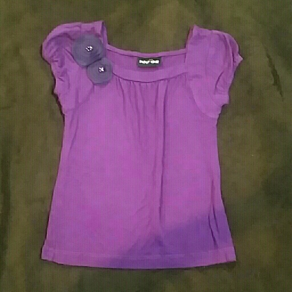 2 for $10   Purple Blouse with Floral Appliques - Picture 2 of 3