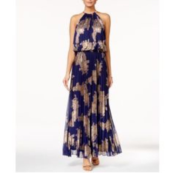 MSK Dresses & Skirts - New with tag MSK metallic print.Size 10. Dark Blue