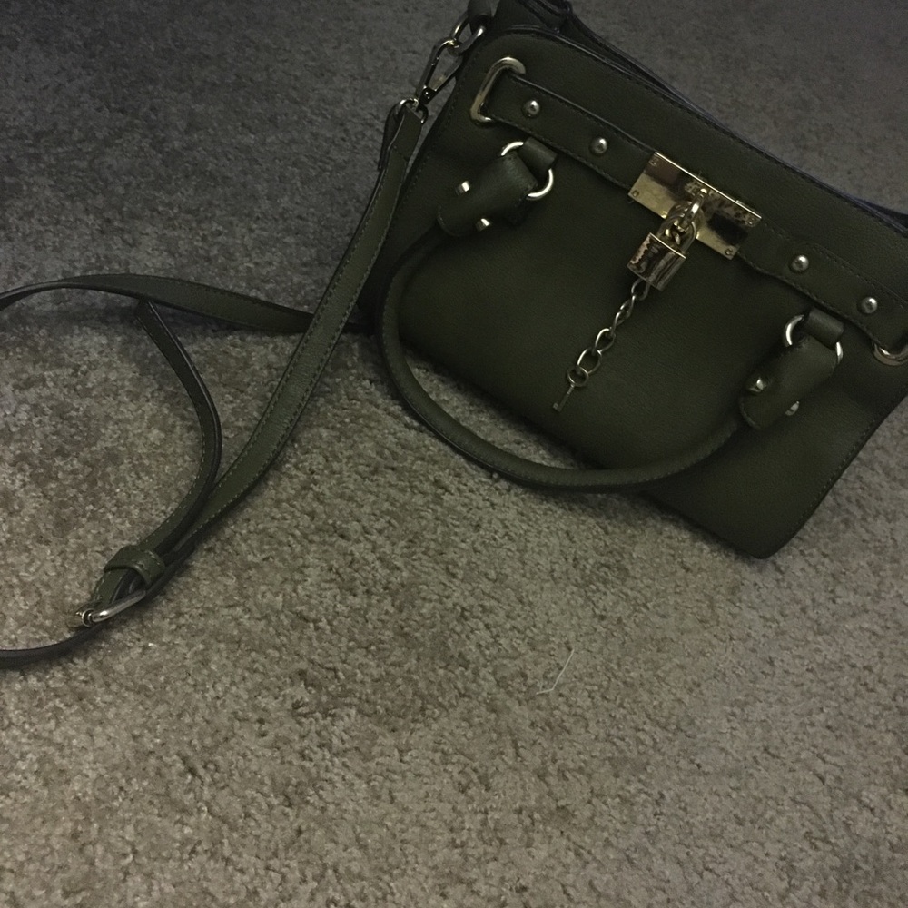 Green with gold framing purse from CC