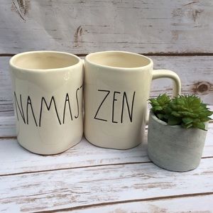 Rae Dunn Set of two mugs NAMASTE and ZEN
