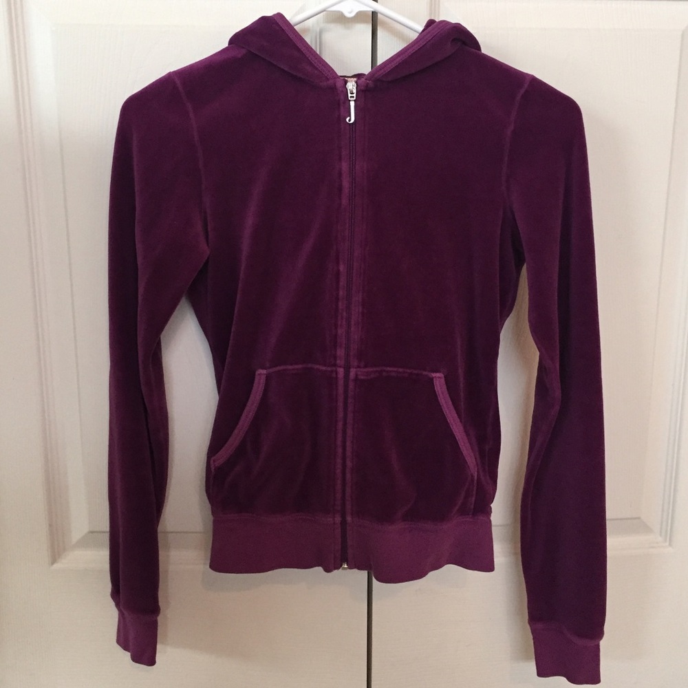 Sexy Juicy hoodie in plum velvet