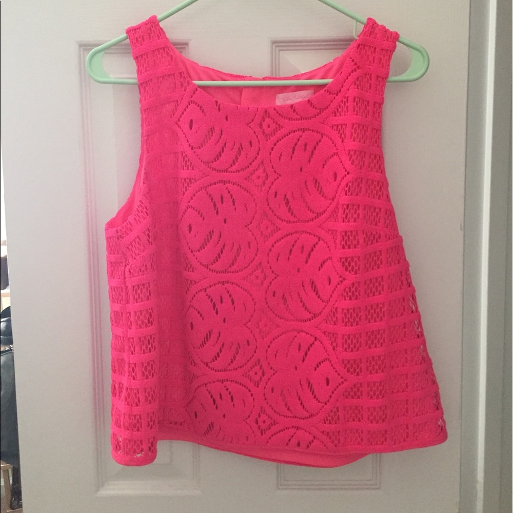NWOT Pink Lilly Pulitzer Lace Top
