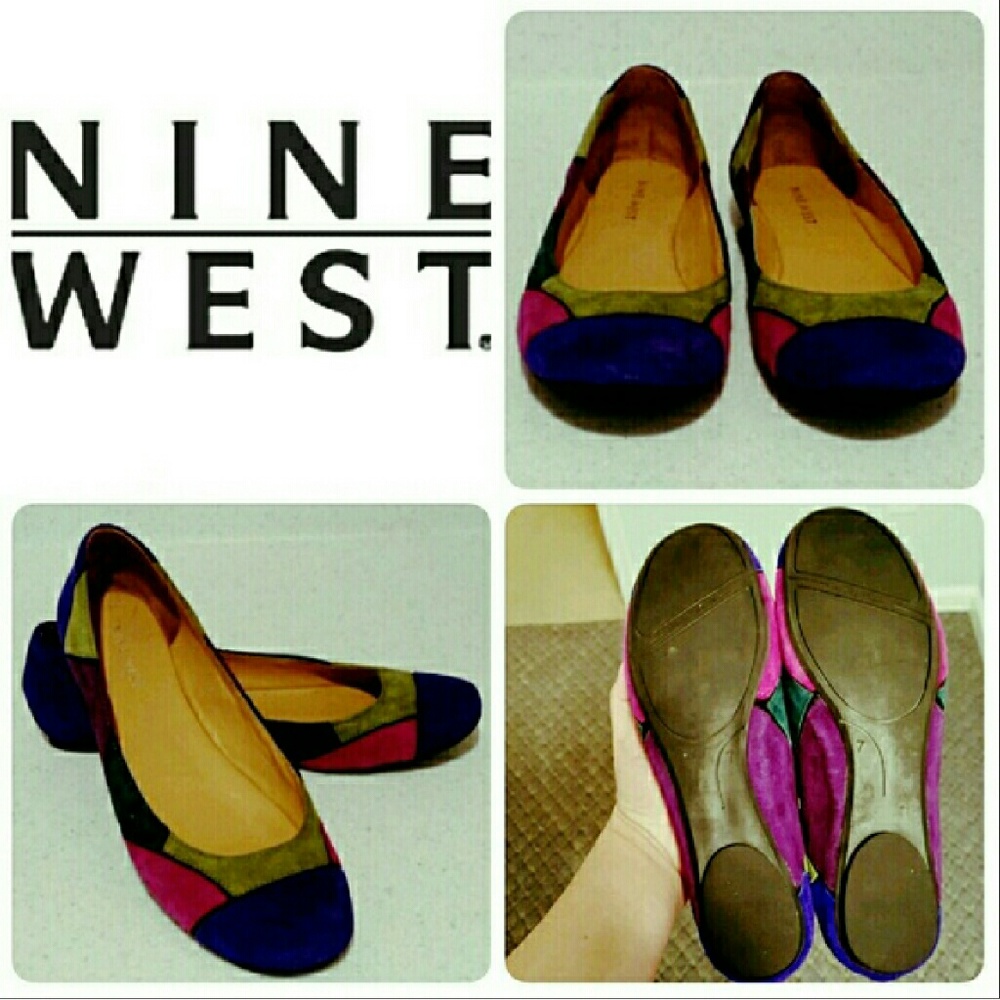 Nwot never worn nine west colorblock flats