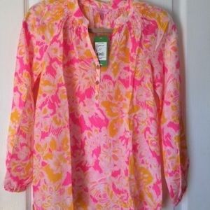 Lilly Pulitzer Kir Royal Pl silk Elsa top