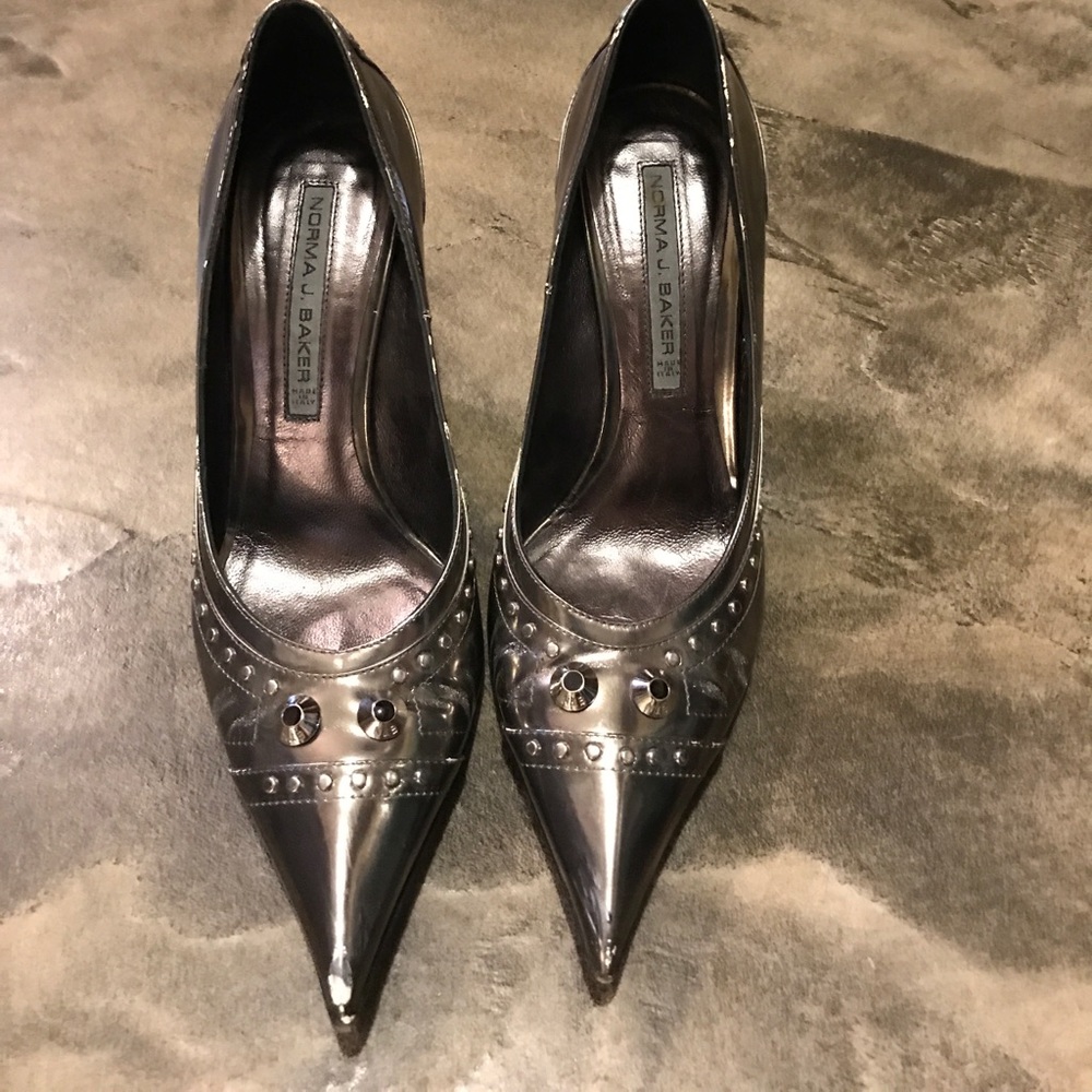 Norma J Baker silver heels